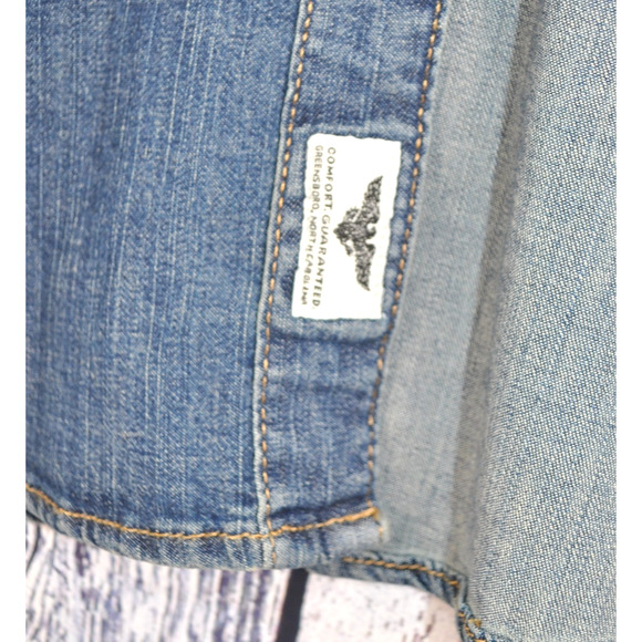 Wrangler Red Label Men’s XL Pearl Button Western Cowboy Shirt Blue - Picture 3 of 6